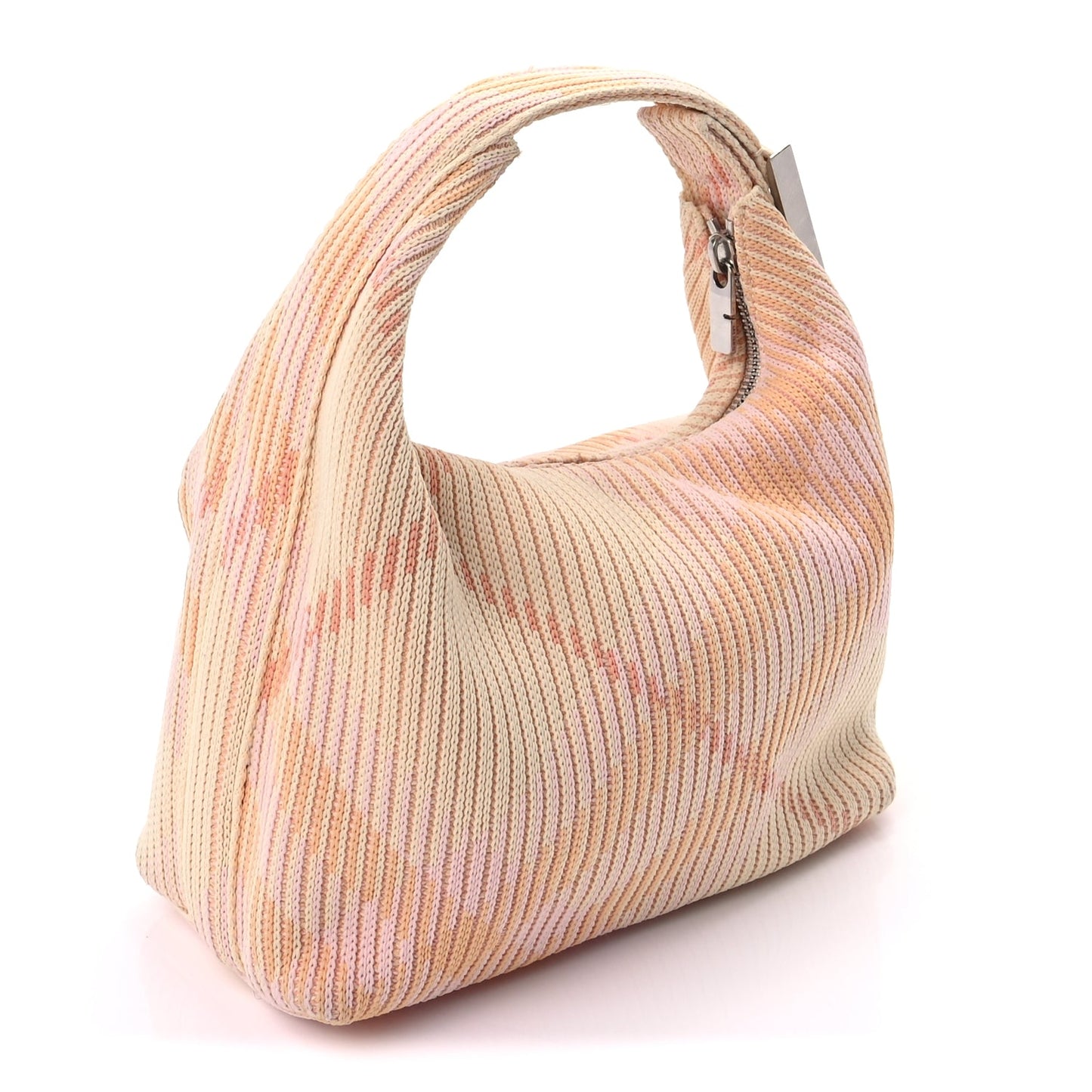 Burberry Canvas Knitted Check Mini Peg Duffle Bag Sherbert