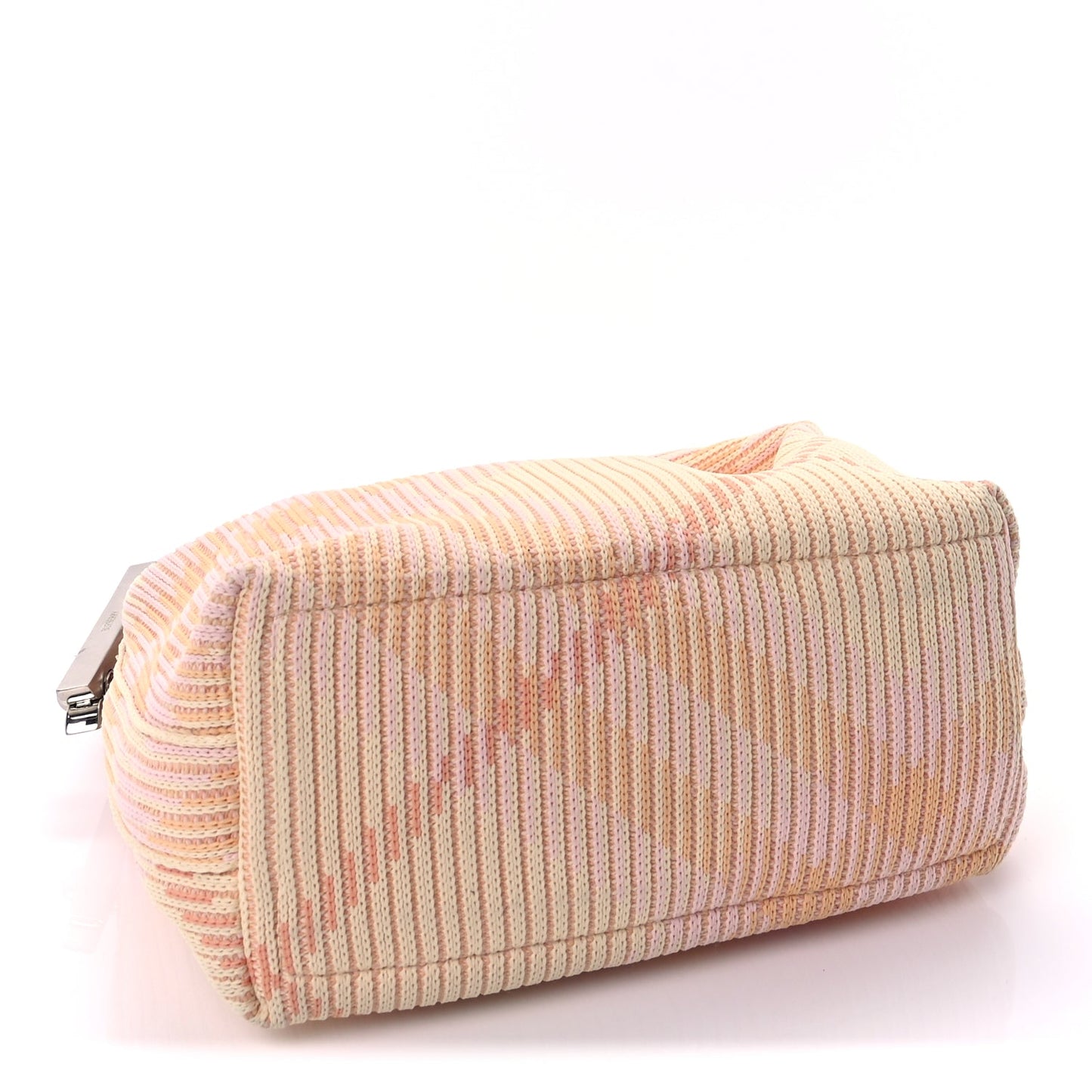 Burberry Canvas Knitted Check Mini Peg Duffle Bag Sherbert