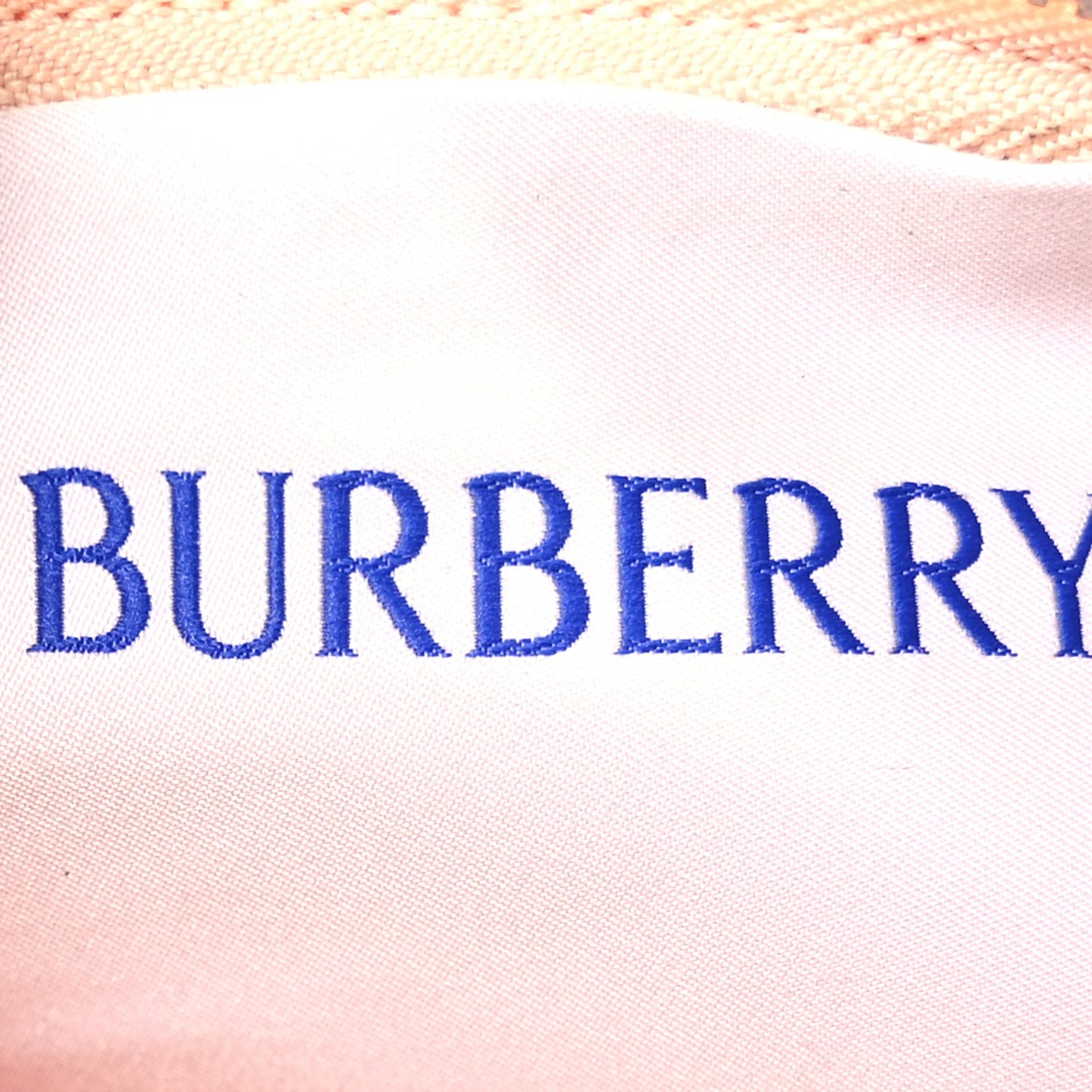 Burberry Canvas Knitted Check Mini Peg Duffle Bag Sherbert