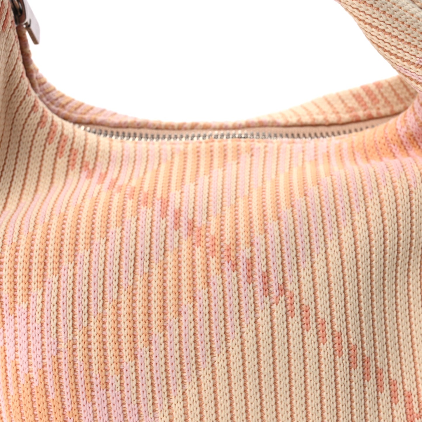 Burberry Canvas Knitted Check Mini Peg Duffle Bag Sherbert