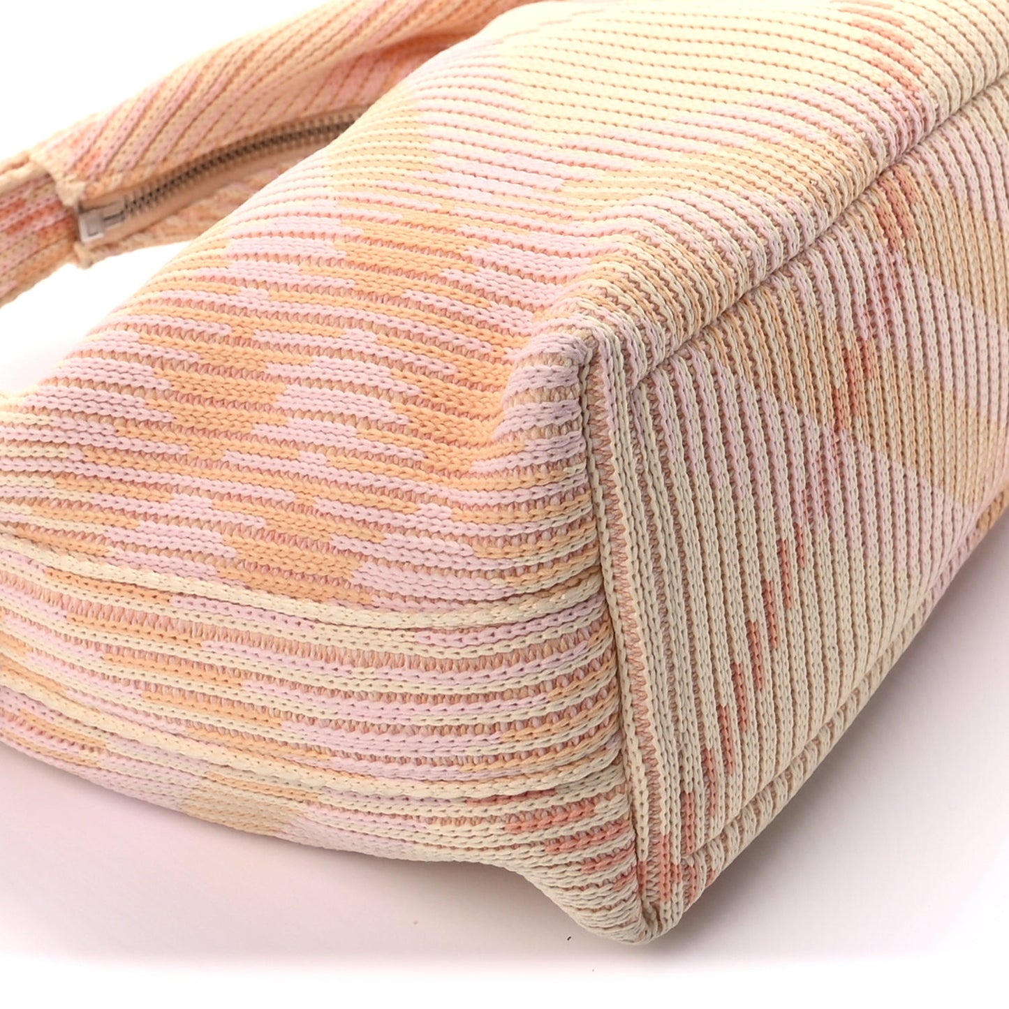 Burberry Canvas Knitted Check Mini Peg Duffle Bag Sherbert