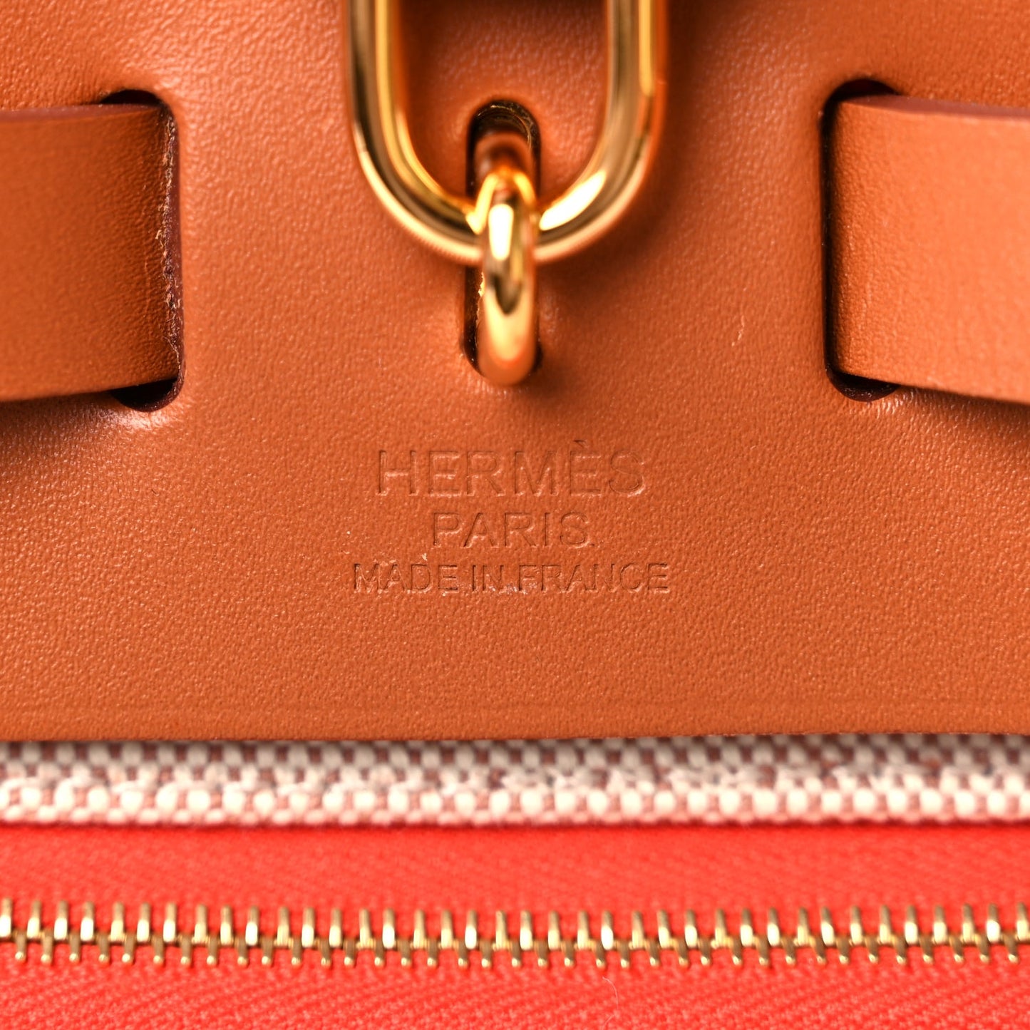 Hermes Toile H Berline Vache Hunter Herbag Zip 31 PM Capucine Fauve