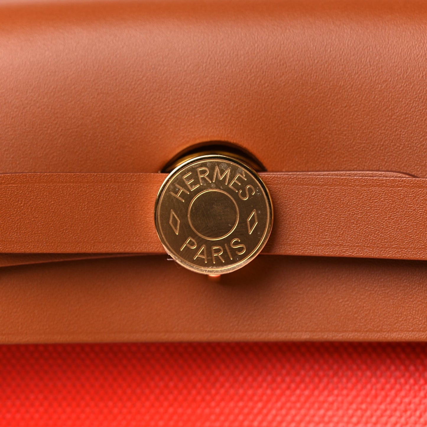 Hermes Toile H Berline Vache Hunter Herbag Zip 31 PM Capucine Fauve