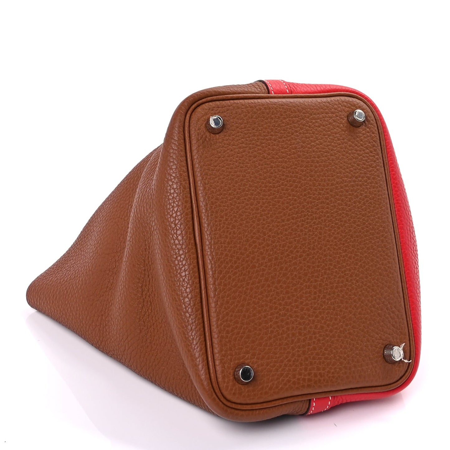 Hermes Taurillon Clemence Casaque Picotin Lock 18 PM  Gold Rouge De Coeur