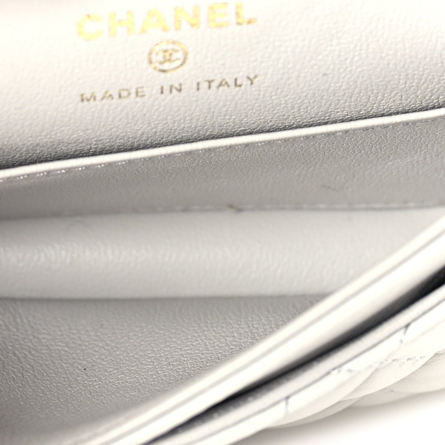 Chanel Lambskin Quilted Mini Flap Bag Charm With Hook  Grey