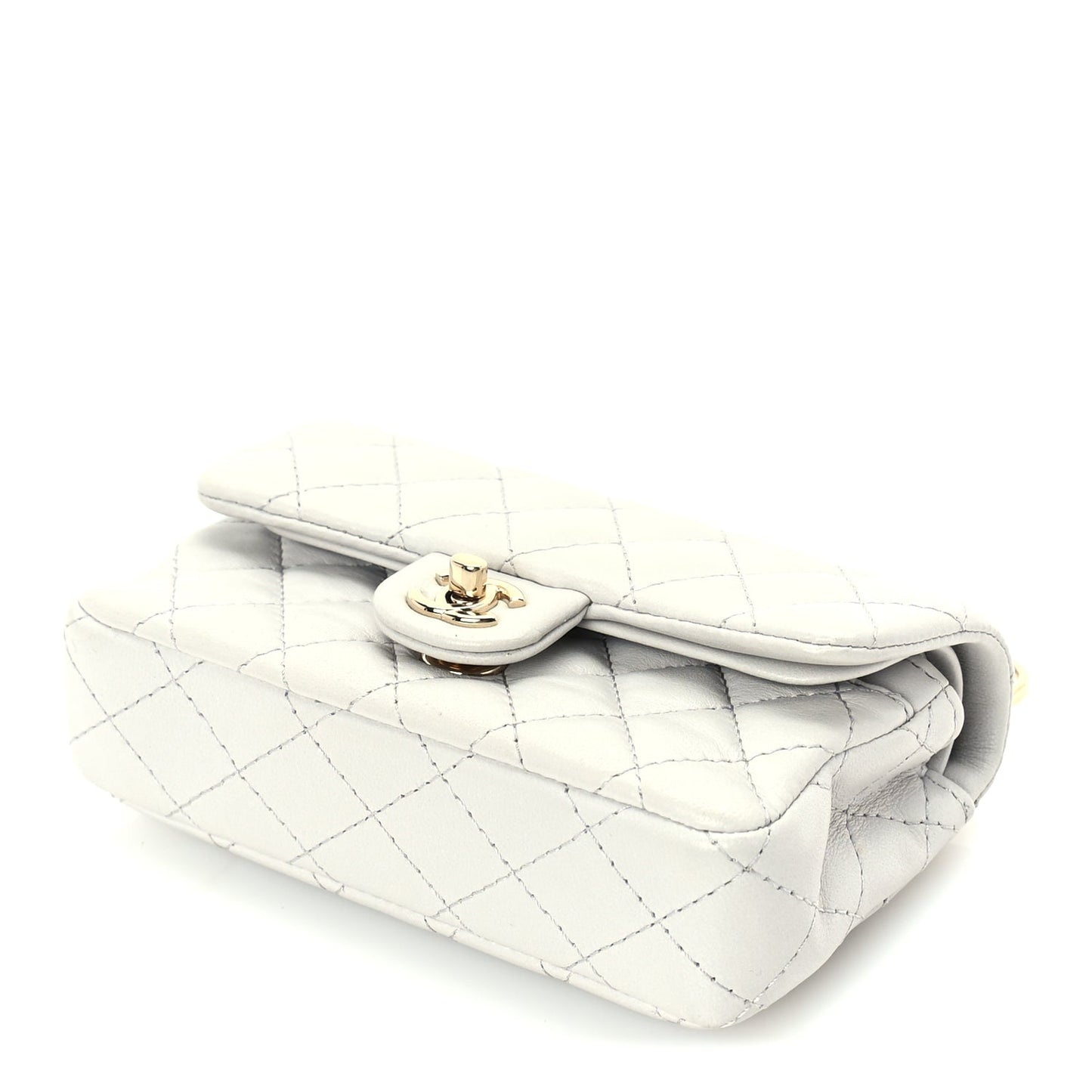 Chanel Lambskin Quilted Mini Flap Bag Charm With Hook  Grey
