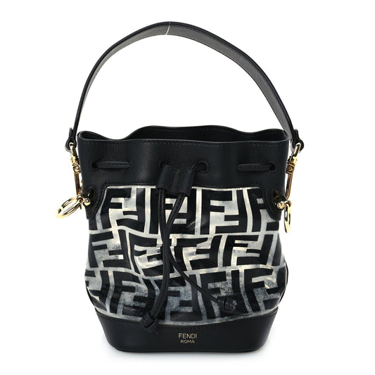 Fendi TPU FF Vitello Grace F is Fendi Mini Mon Tresor Bucket Bag Black