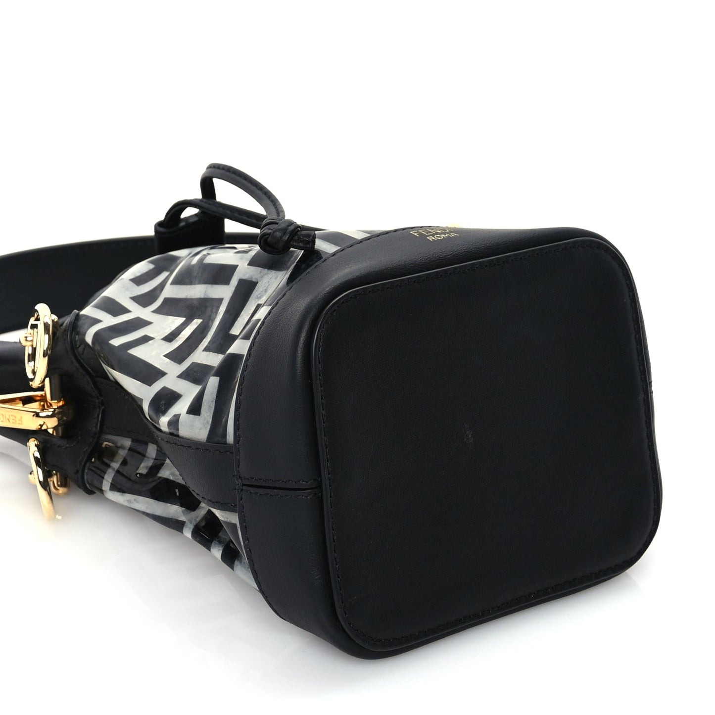 Fendi TPU FF Vitello Grace F is Fendi Mini Mon Tresor Bucket Bag Black