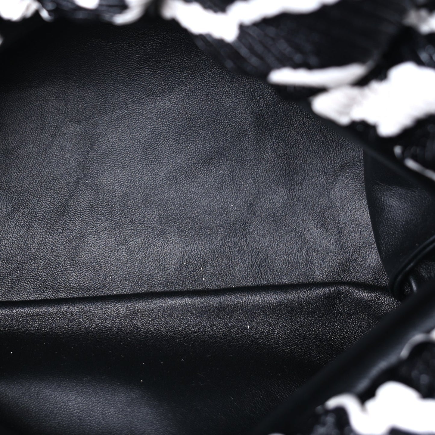 Bottega Veneta Nappa Zebra Print The Pouch Chain  White Black