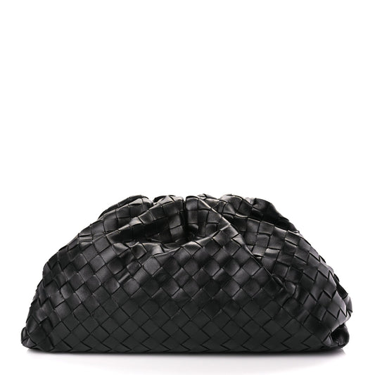 Bottega Veneta Nappa Maxi Intrecciato The Pouch Oversized Clutch Black