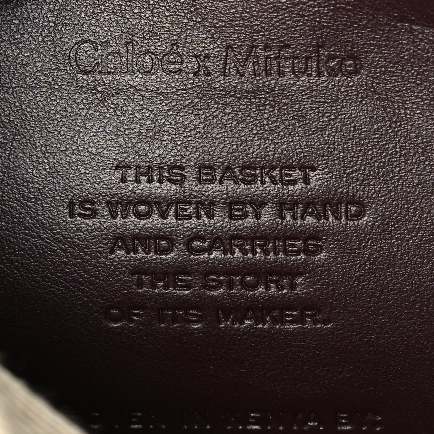 Chloe X MIFUKO Raffia Calfskin Small Woody Basket Pink Red