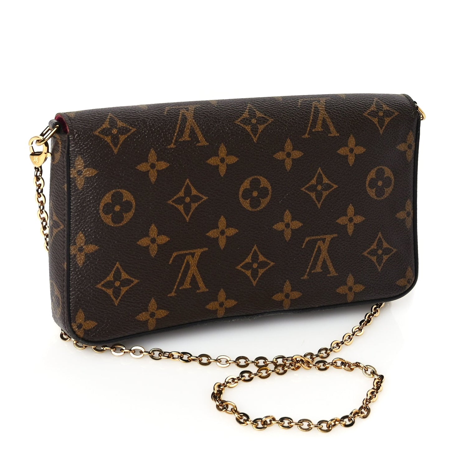 Louis Vuitton Monogram Pochette Felicie Chain Wallet Fuchsia