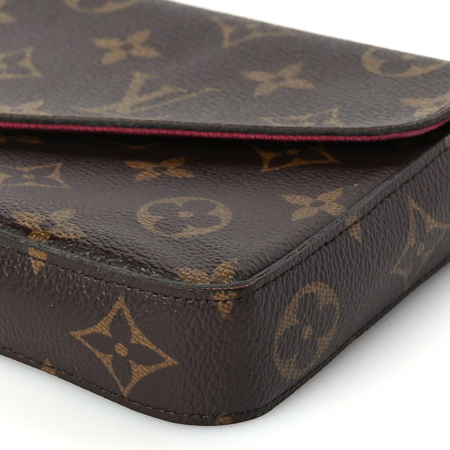 Louis Vuitton Monogram Pochette Felicie Chain Wallet Fuchsia