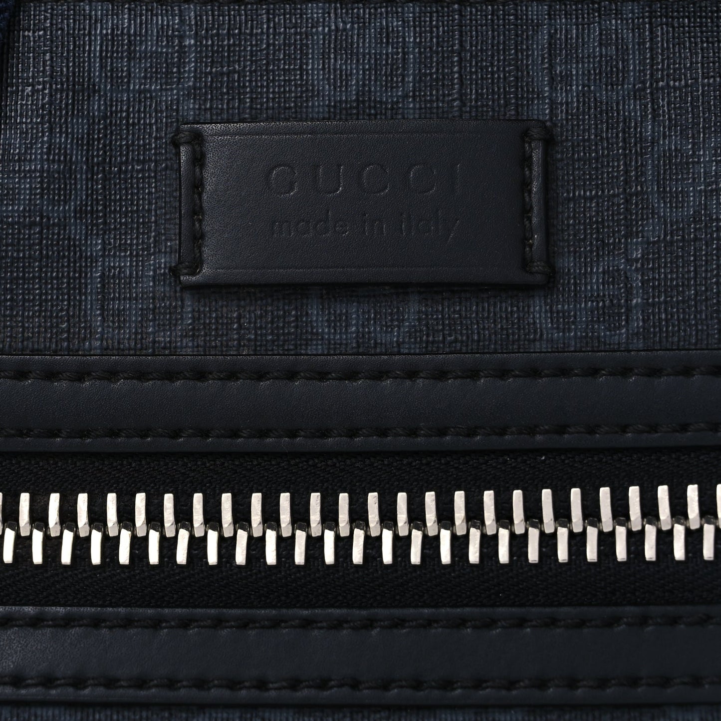 Gucci GG Supreme Monogram Web Small Flat Messenger Bag Black Grey