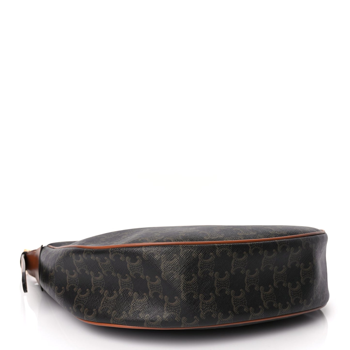 Celine Calfskin Triomphe Canvas Heloise Shoulder Bag Tan