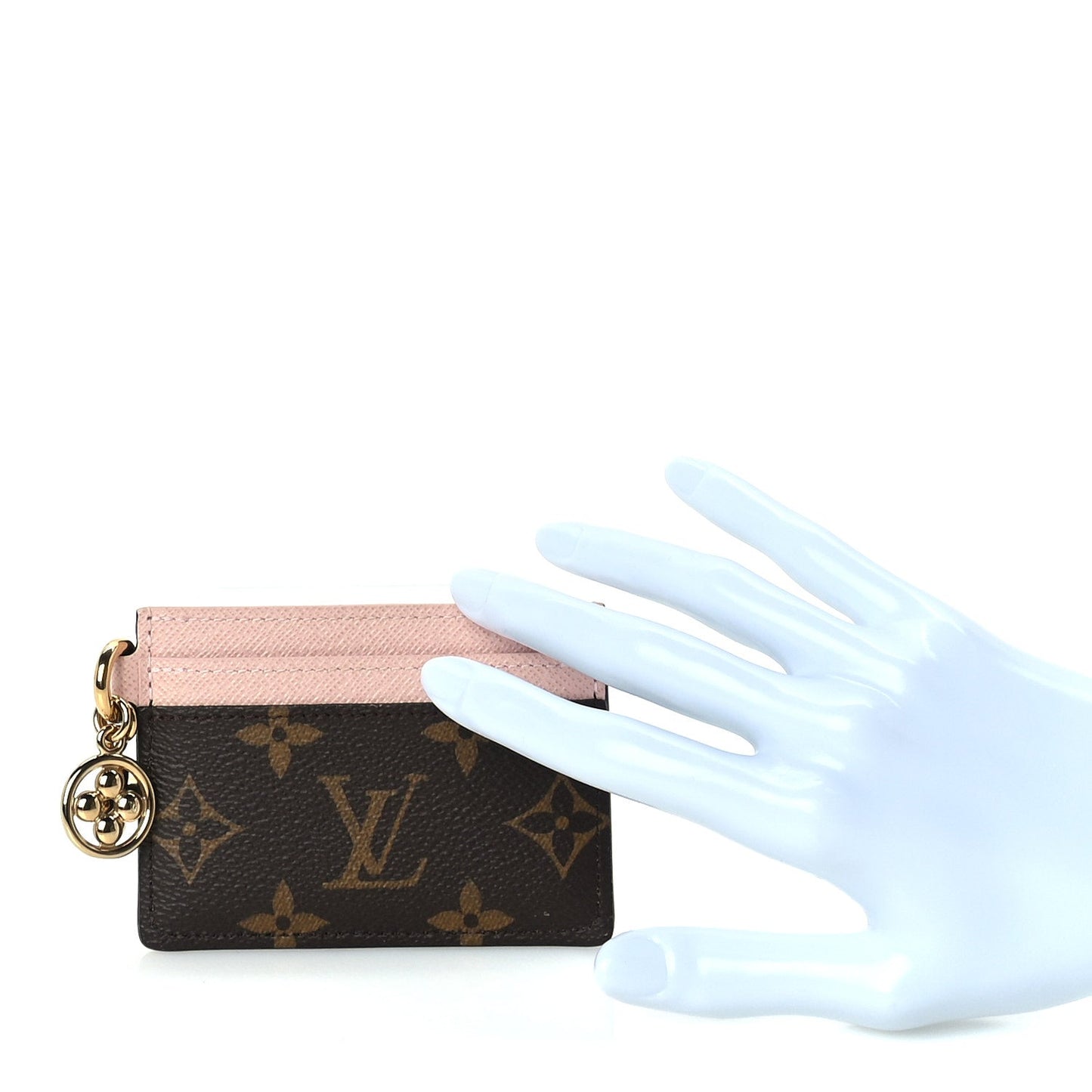 Louis Vuitton Monogram LV Charms Card Holder Rose Ballerine