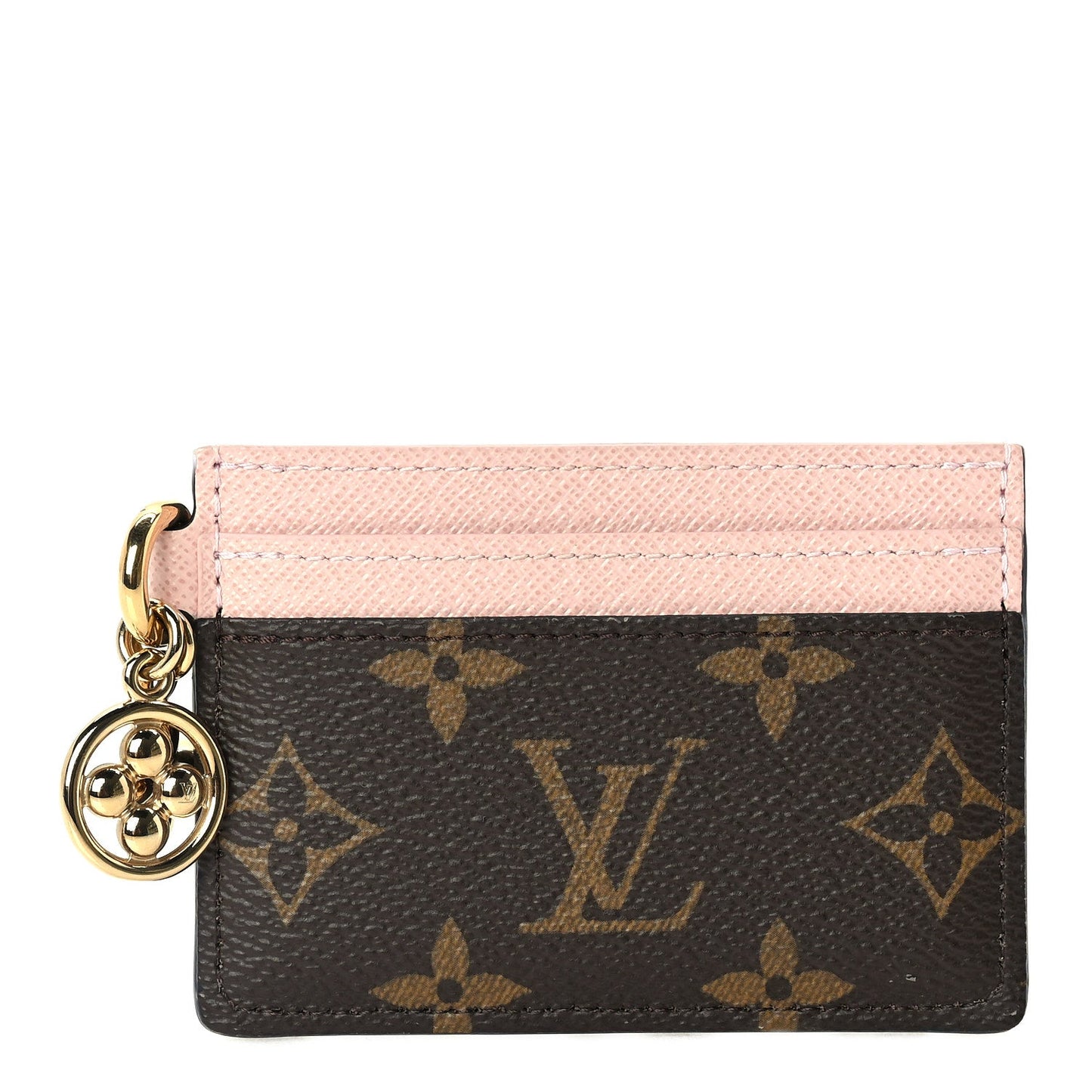 Louis Vuitton Monogram LV Charms Card Holder Rose Ballerine