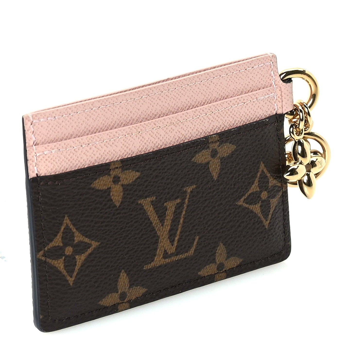 Louis Vuitton Monogram LV Charms Card Holder Rose Ballerine