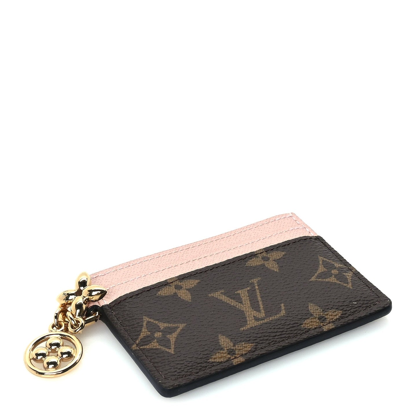 Louis Vuitton Monogram LV Charms Card Holder Rose Ballerine