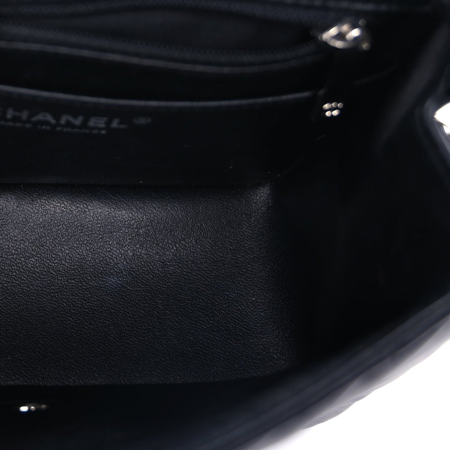 Chanel Lambskin Chevron Quilted Mini Square Flap  Black