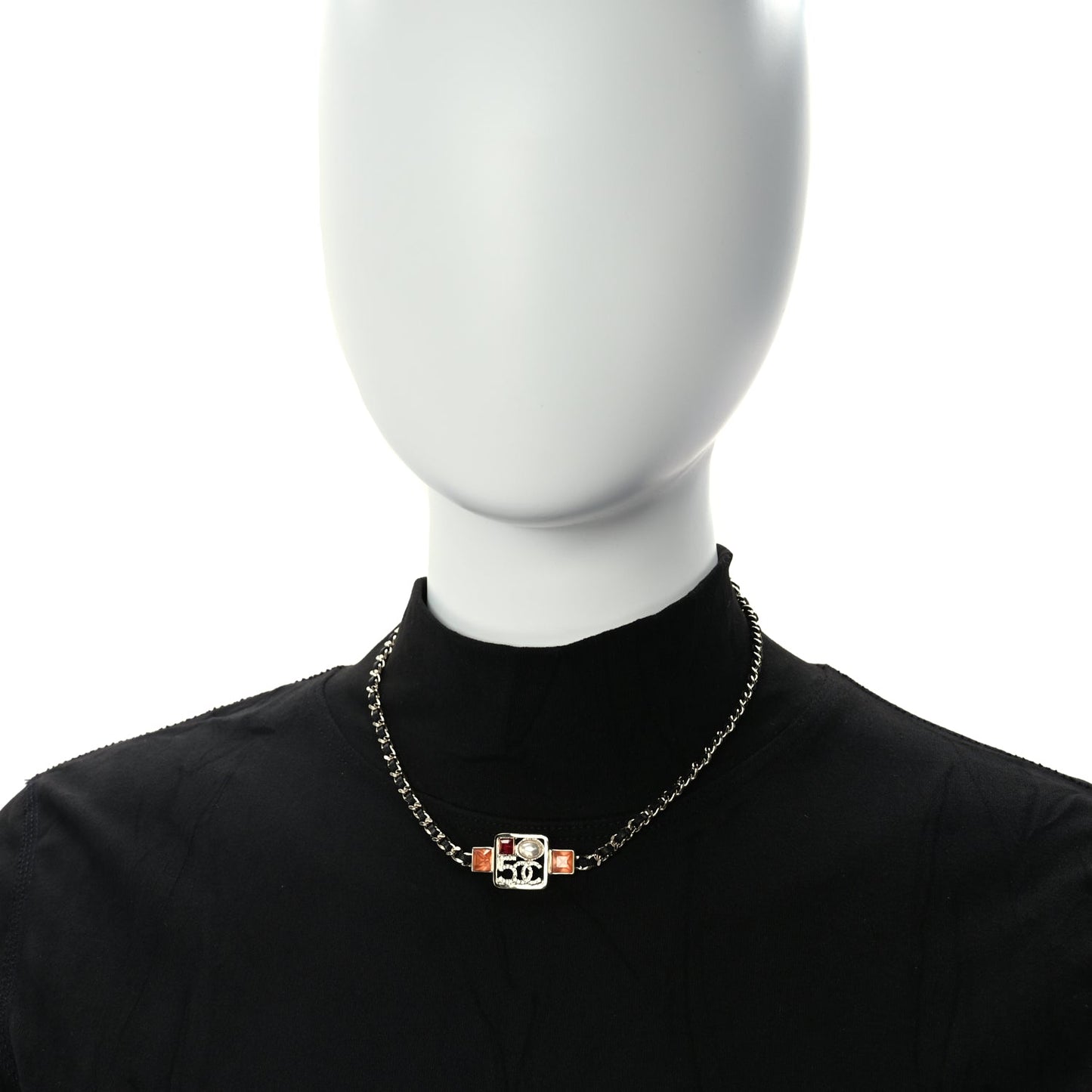 Chanel Calfskin Pearl Gripoix Chocker Necklace  Gold Multicolour