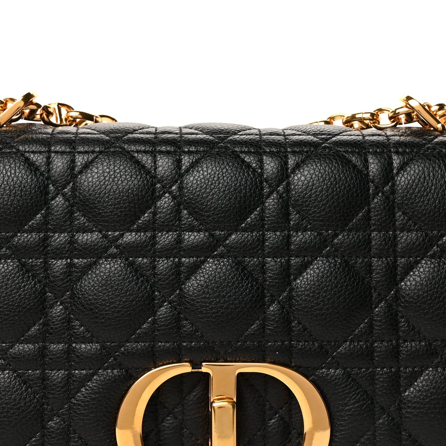 Christian Dior Calfskin Cannage Medium Caro Bag  Black