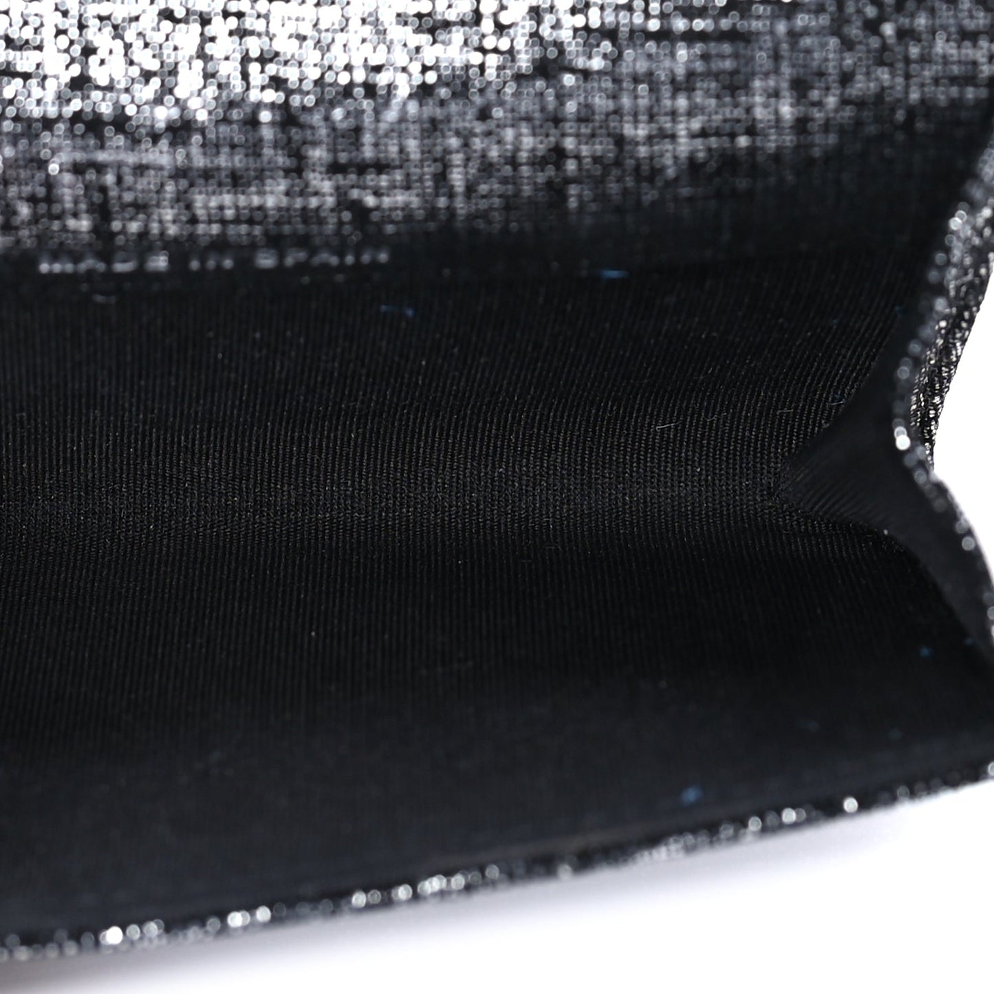 Chanel Glittered Calfskin Quilted Flap Card Holder Dark Grey