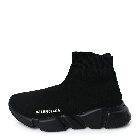 Balenciaga Neoprene Knit Womens Speed Sneakers 38 Black