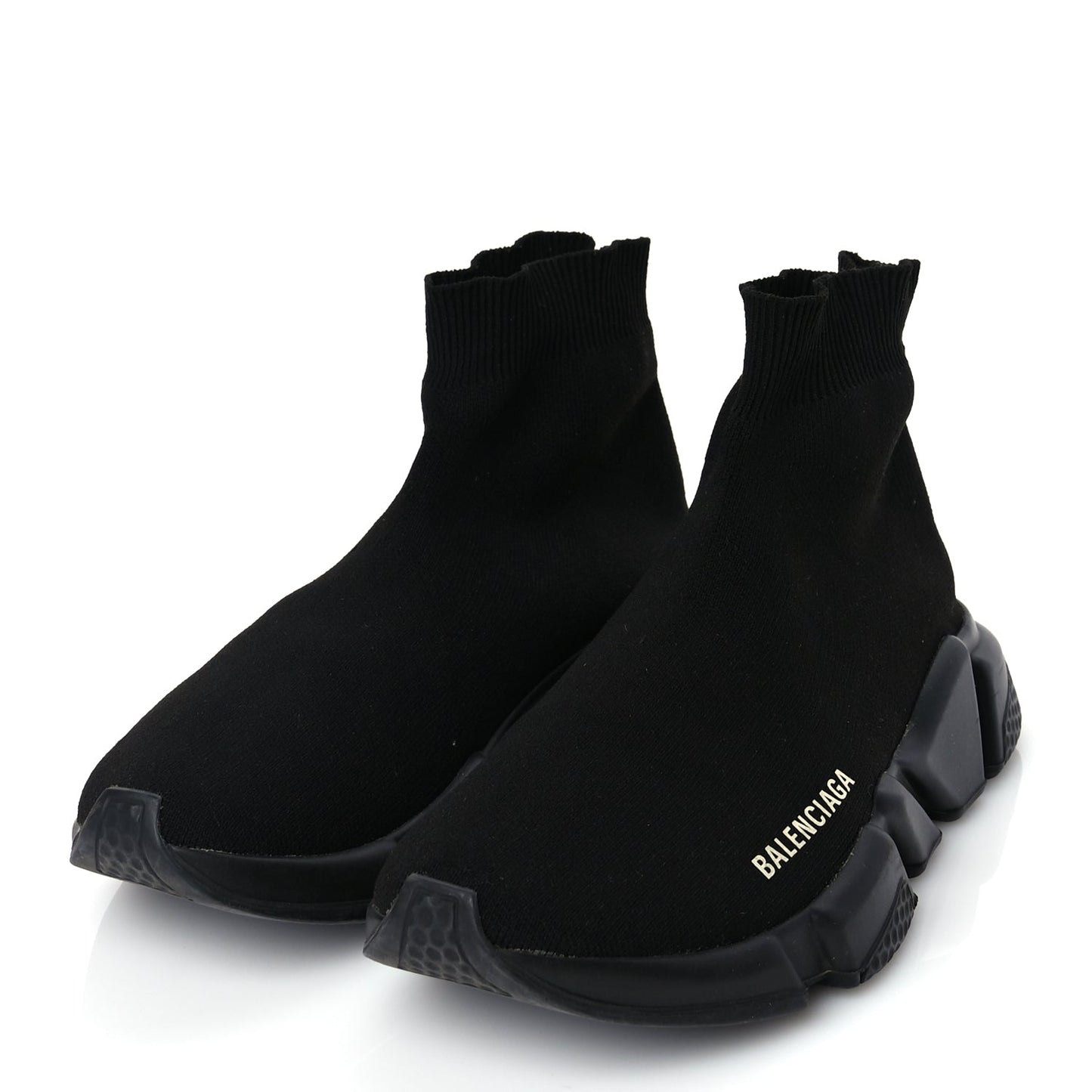Balenciaga Neoprene Knit Womens Speed Sneakers 38 Black
