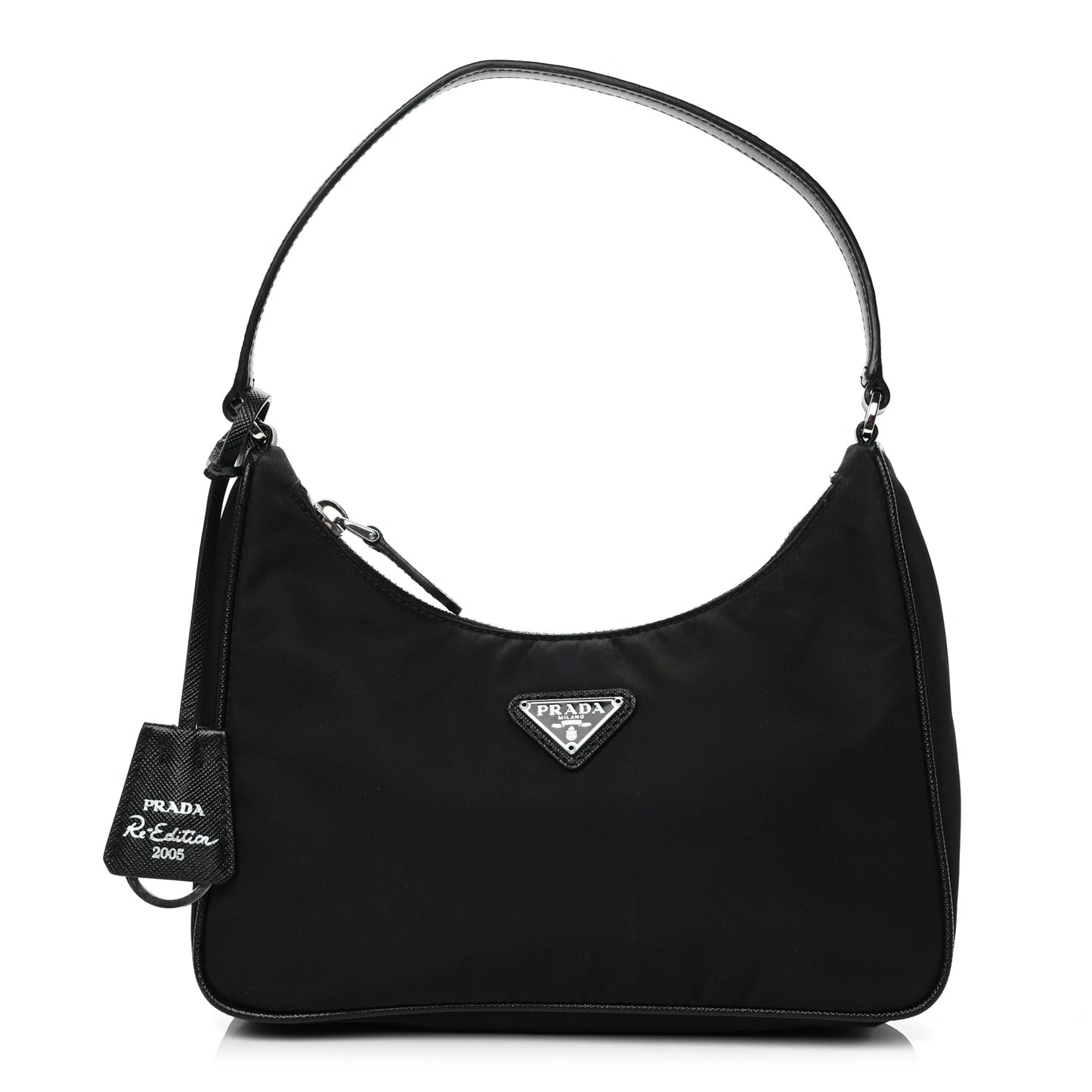 Prada Tessuto Nylon Saffiano Mini Re-Edition 2005 Bag Black