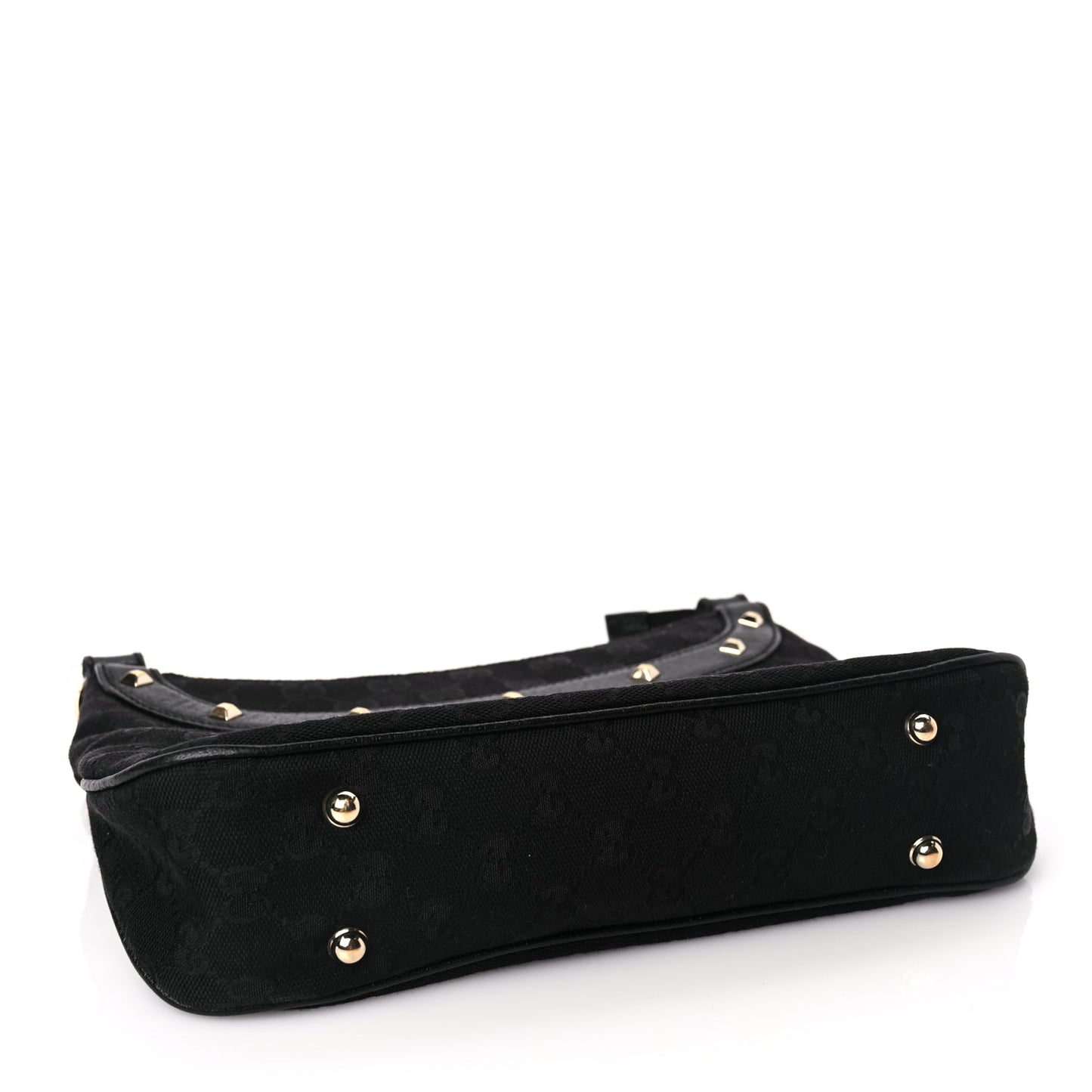Gucci Monogram Anita Bamboo Top Handle Bag Black