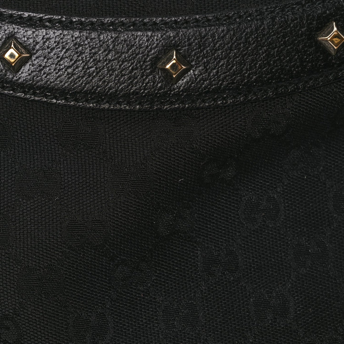 Gucci Monogram Anita Bamboo Top Handle Bag Black