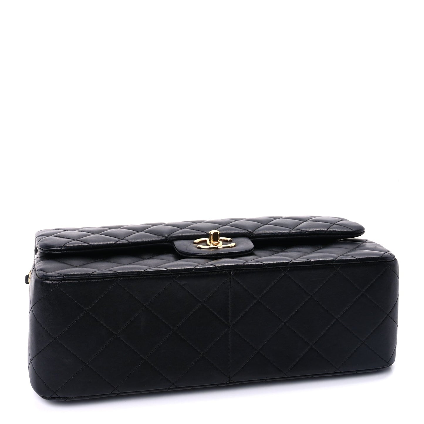 Chanel Lambskin Quilted Jumbo Double Flap  Black
