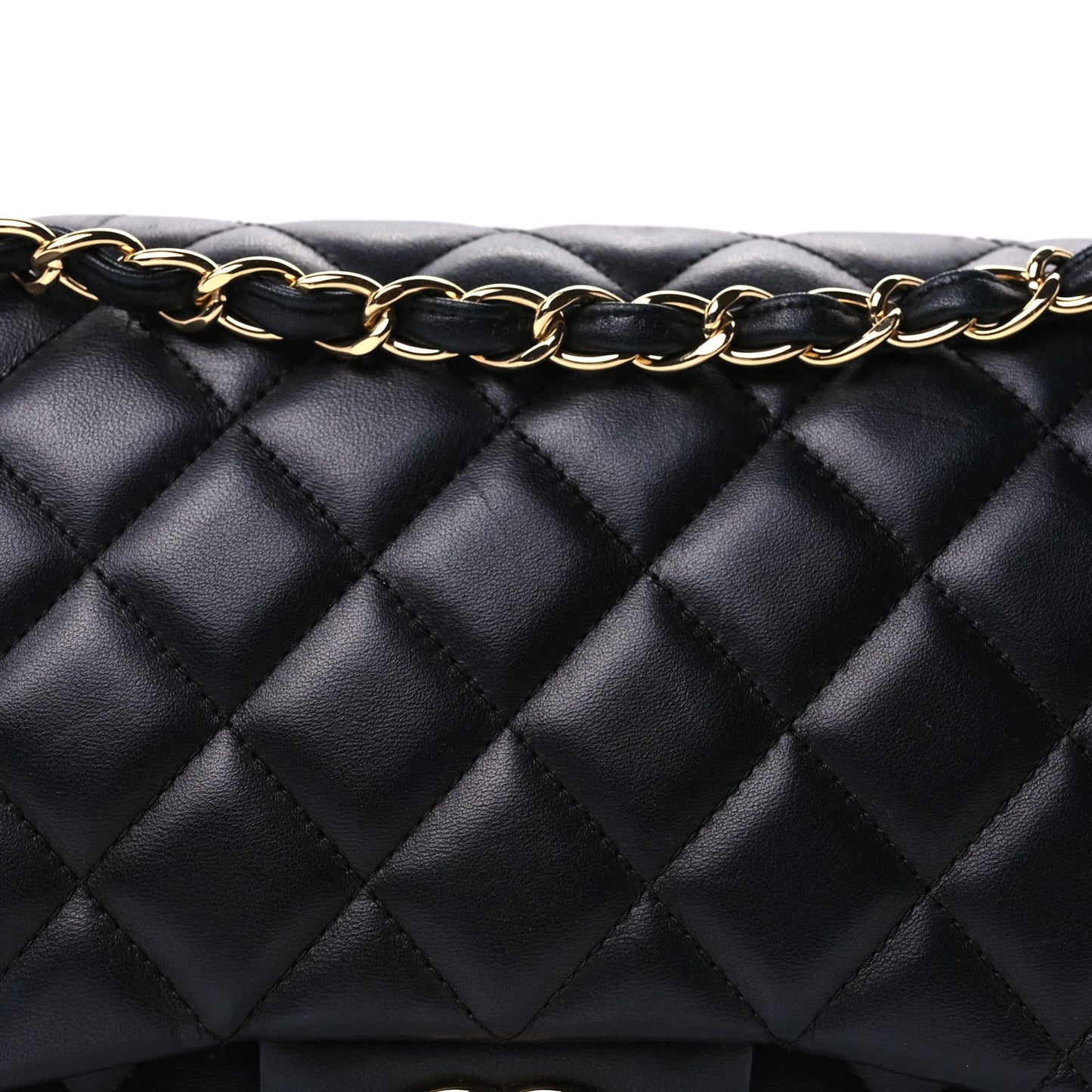 Chanel Lambskin Quilted Jumbo Double Flap  Black