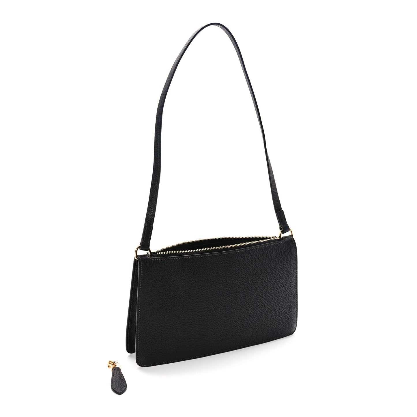 Burberry Grained Calfskin Mini TB Shoulder Pouch Black