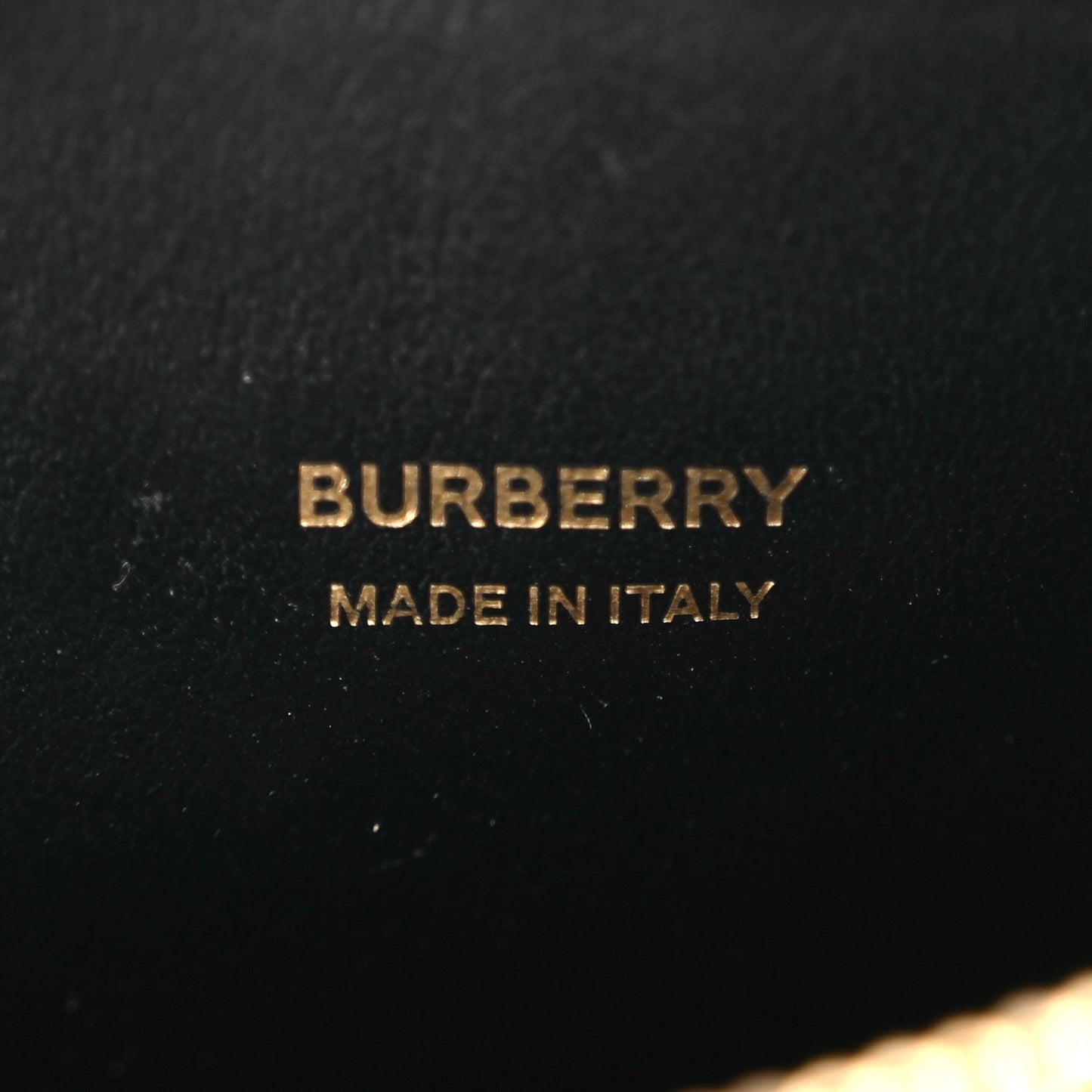 Burberry Grained Calfskin Mini TB Shoulder Pouch Black