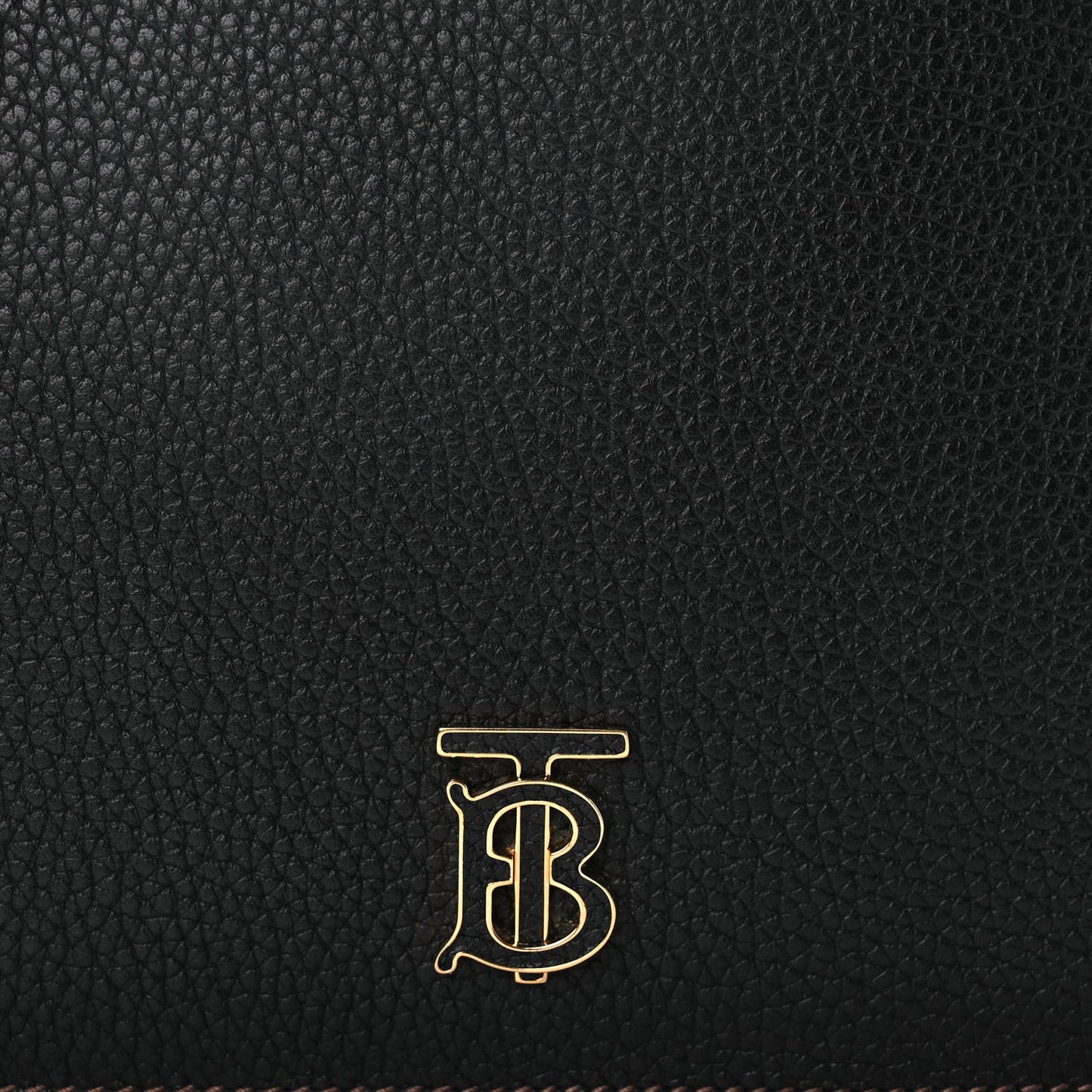 Burberry Grained Calfskin Mini TB Shoulder Pouch Black