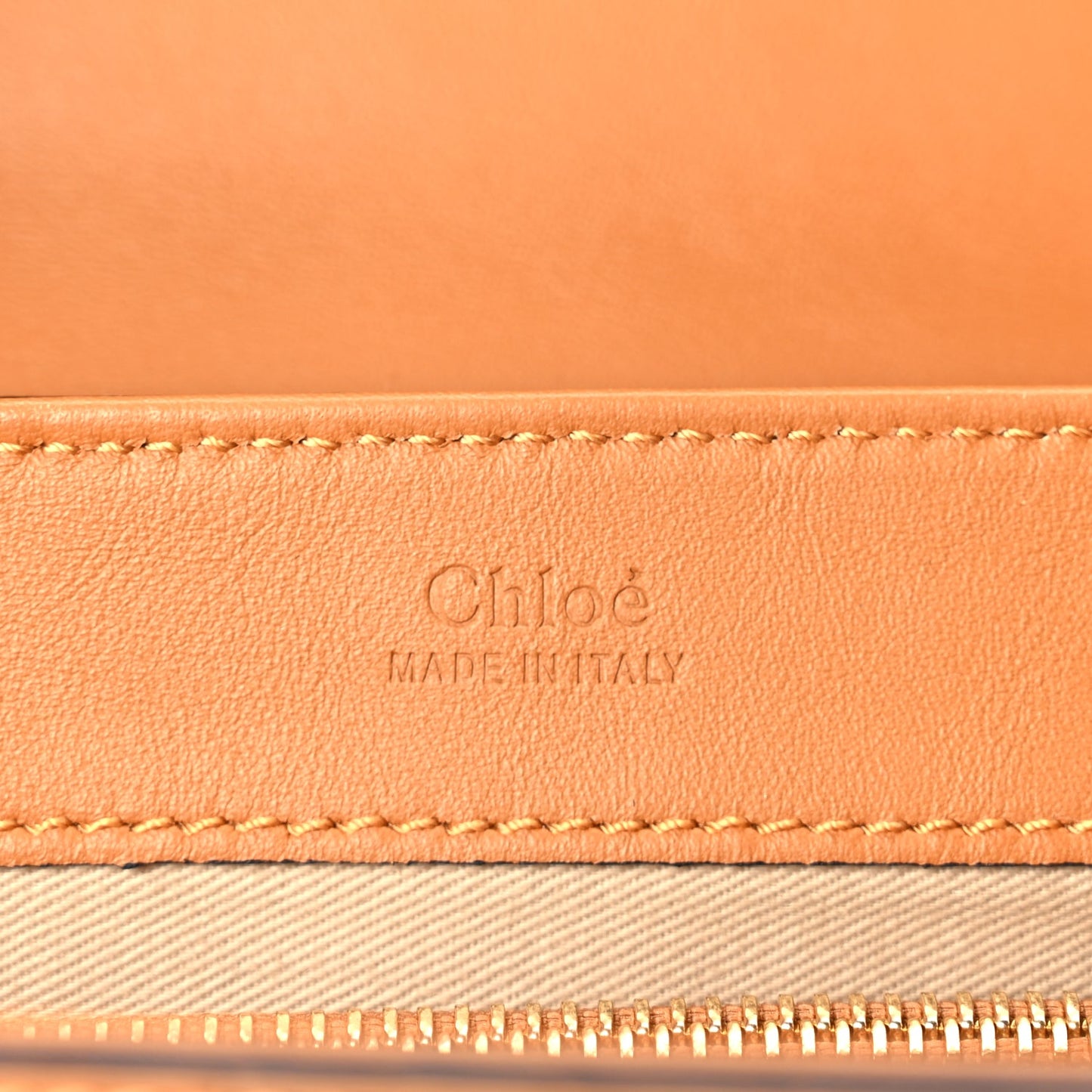 Chloe Calfskin Crocodile Embossed Small C Double Carry Autumnal Brown