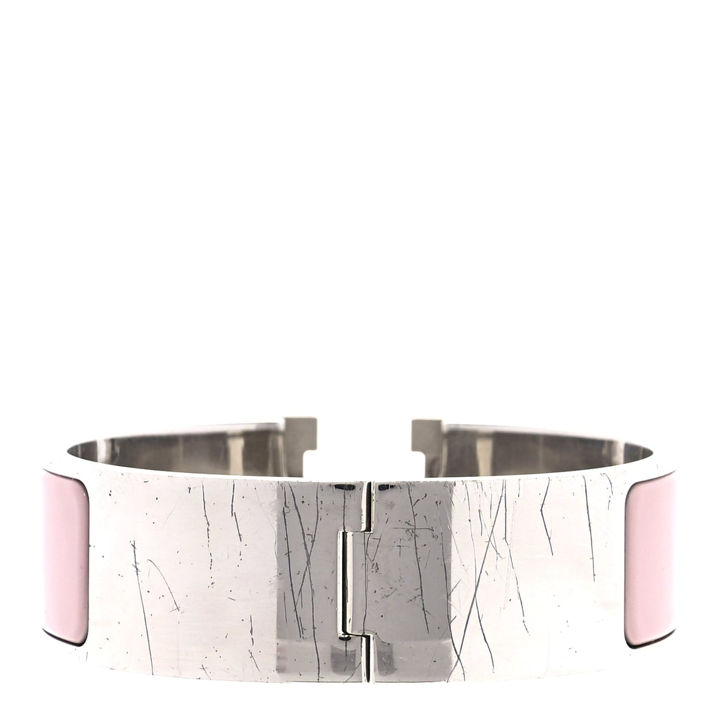 Hermes Enamel Wide Clic Clac H Bracelet PM  Rose Nymph