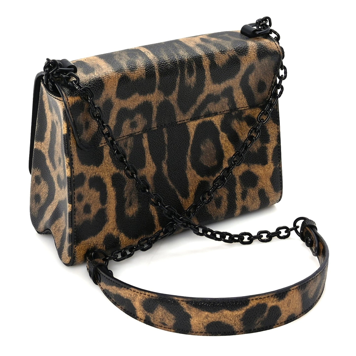 Louis Vuitton Calfskin Wild Animal Print Twist Shoulder Bag MM Marron