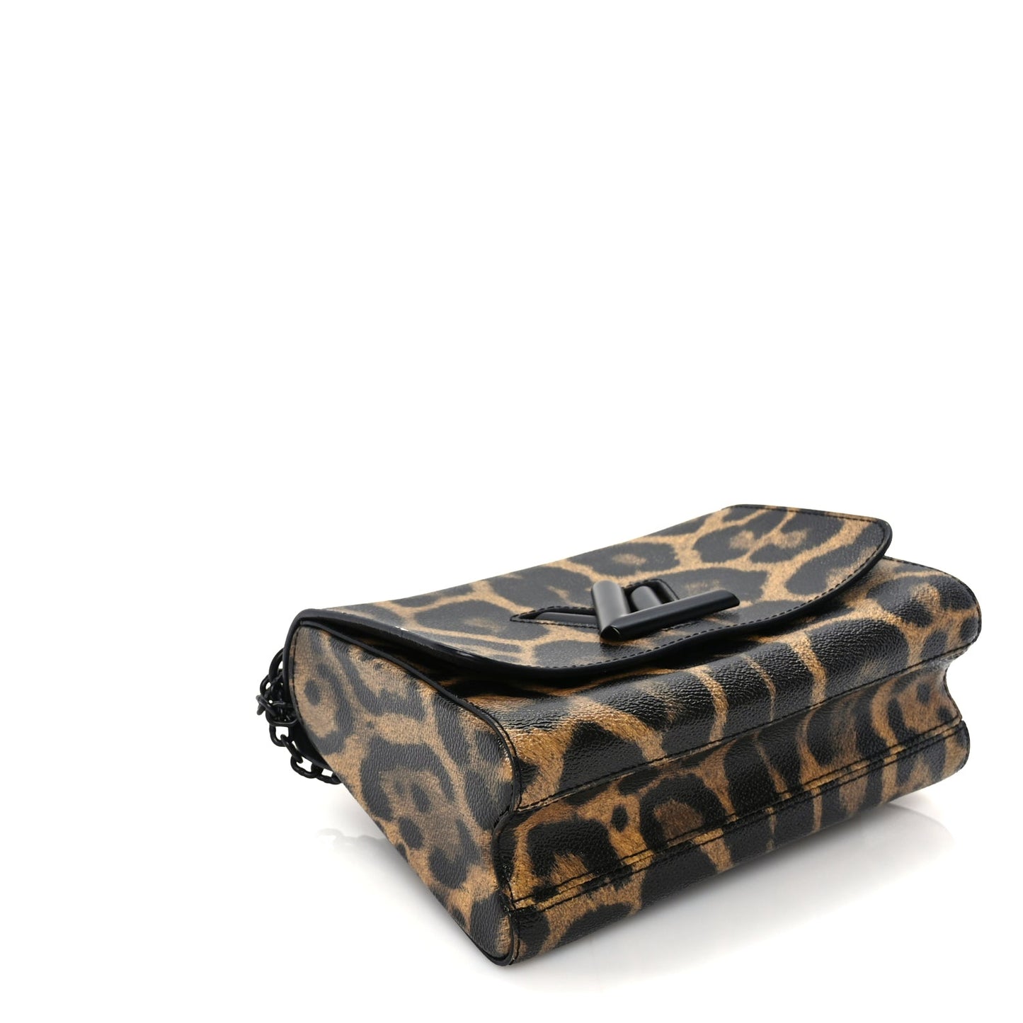 Louis Vuitton Calfskin Wild Animal Print Twist Shoulder Bag MM Marron