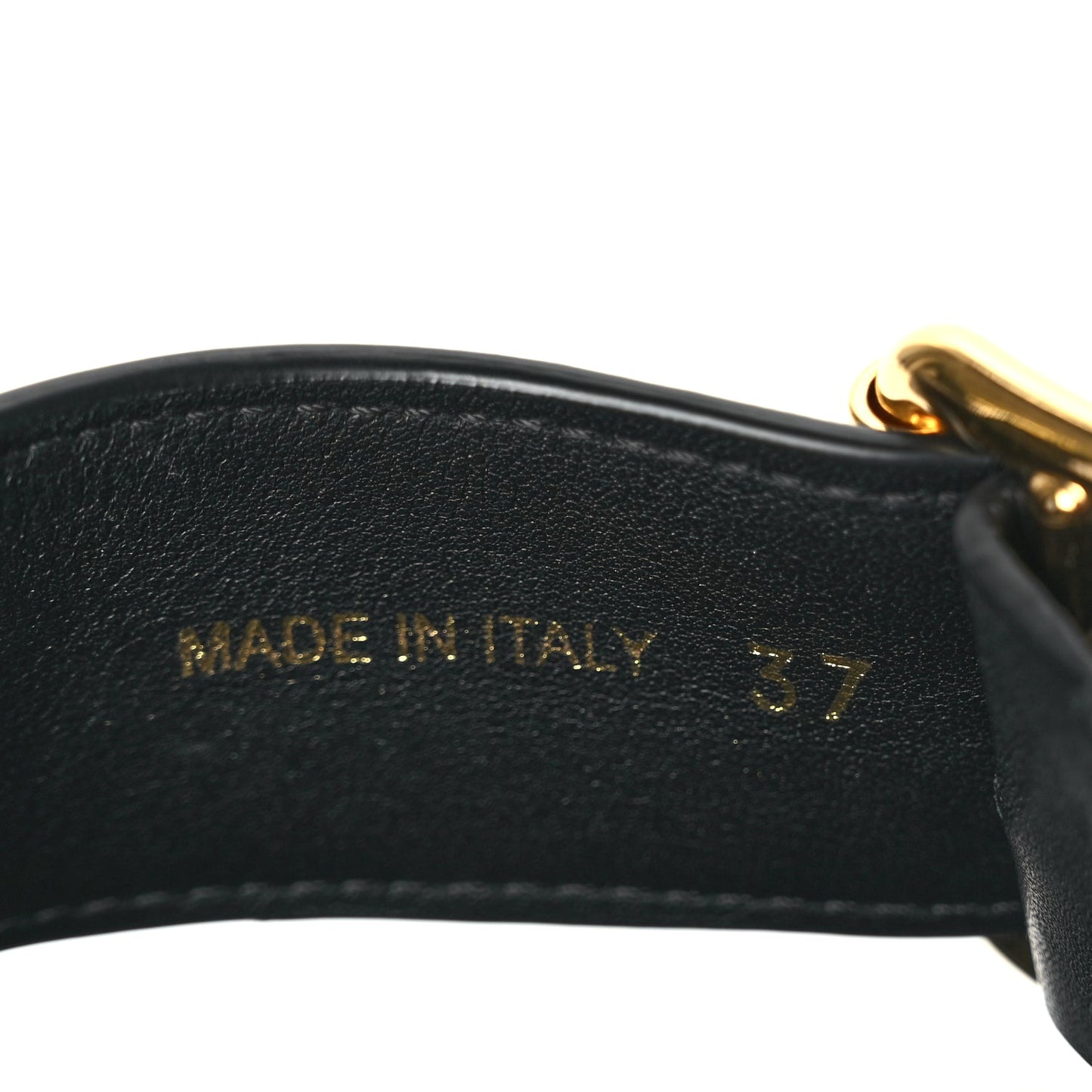 Prada Vitello Sport Metal Triangle Logo Womens Double Buckle 20mm Slide Sandals Black