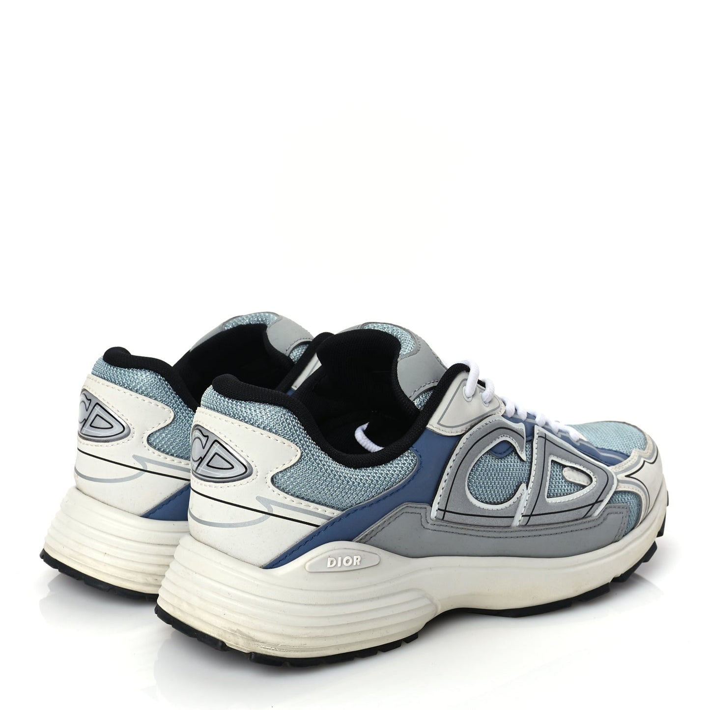 Christian Dior Technical Mesh Calfskin Mens B30 Sneakers 43 White Blue