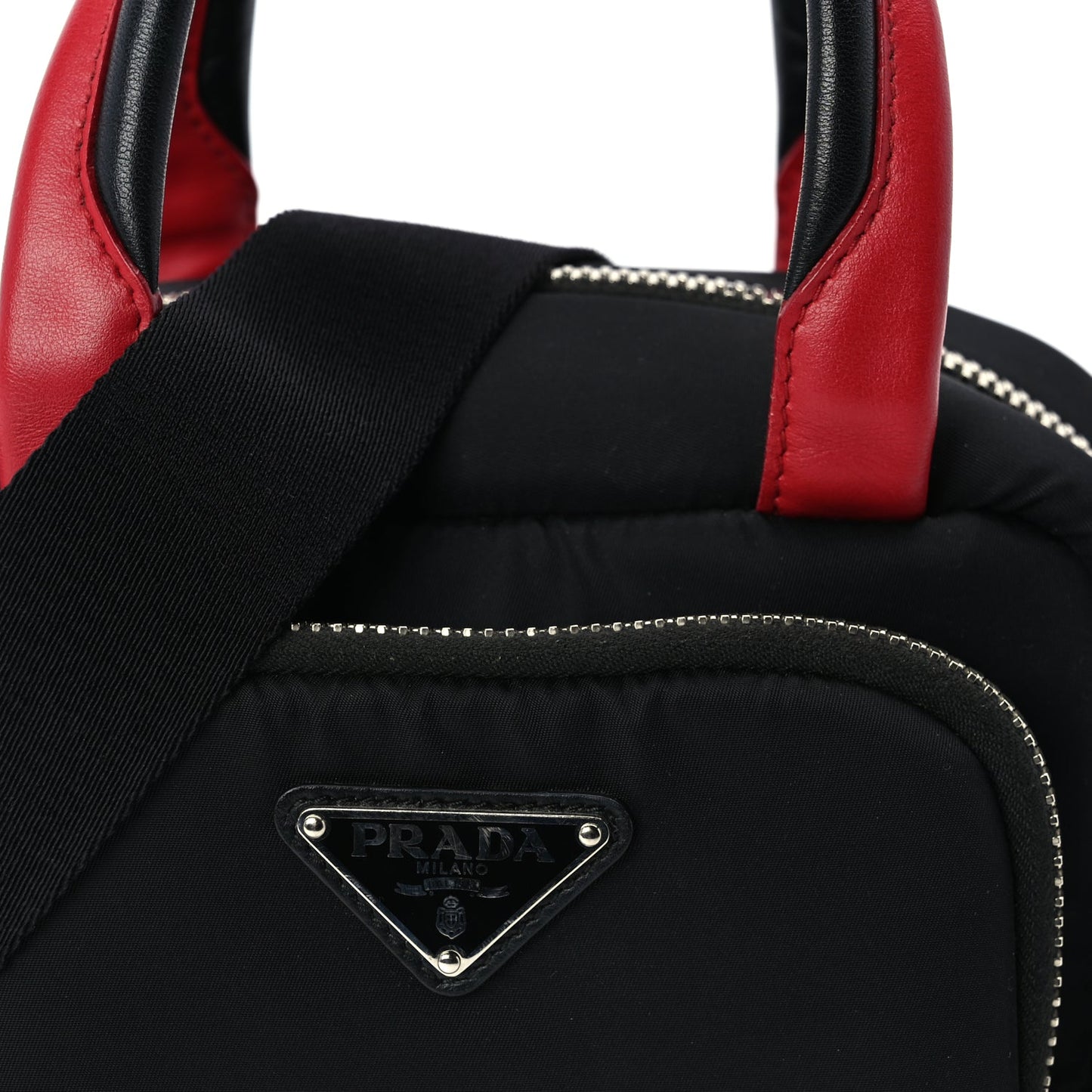 Prada Tessuto Nylon Pocket Top Handle Cargo Bag  Black Fuoco