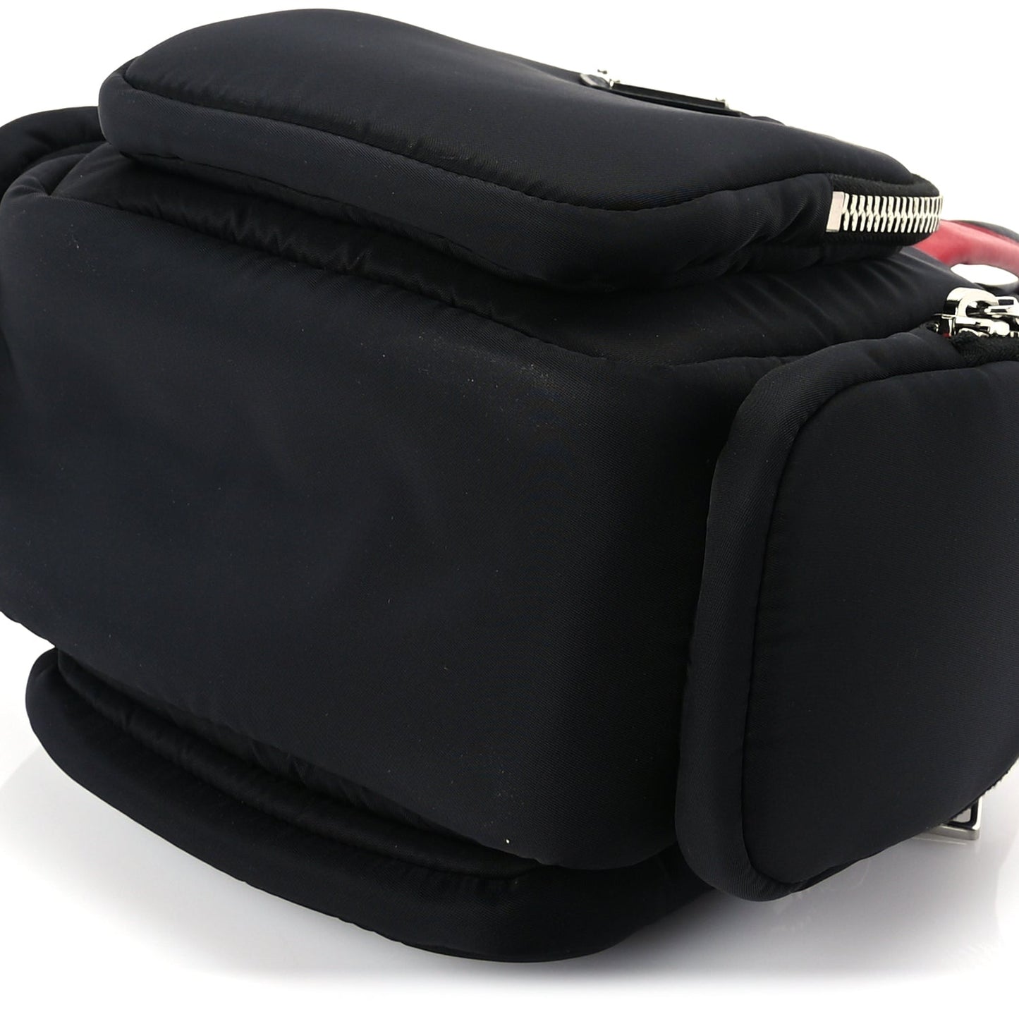 Prada Tessuto Nylon Pocket Top Handle Cargo Bag  Black Fuoco