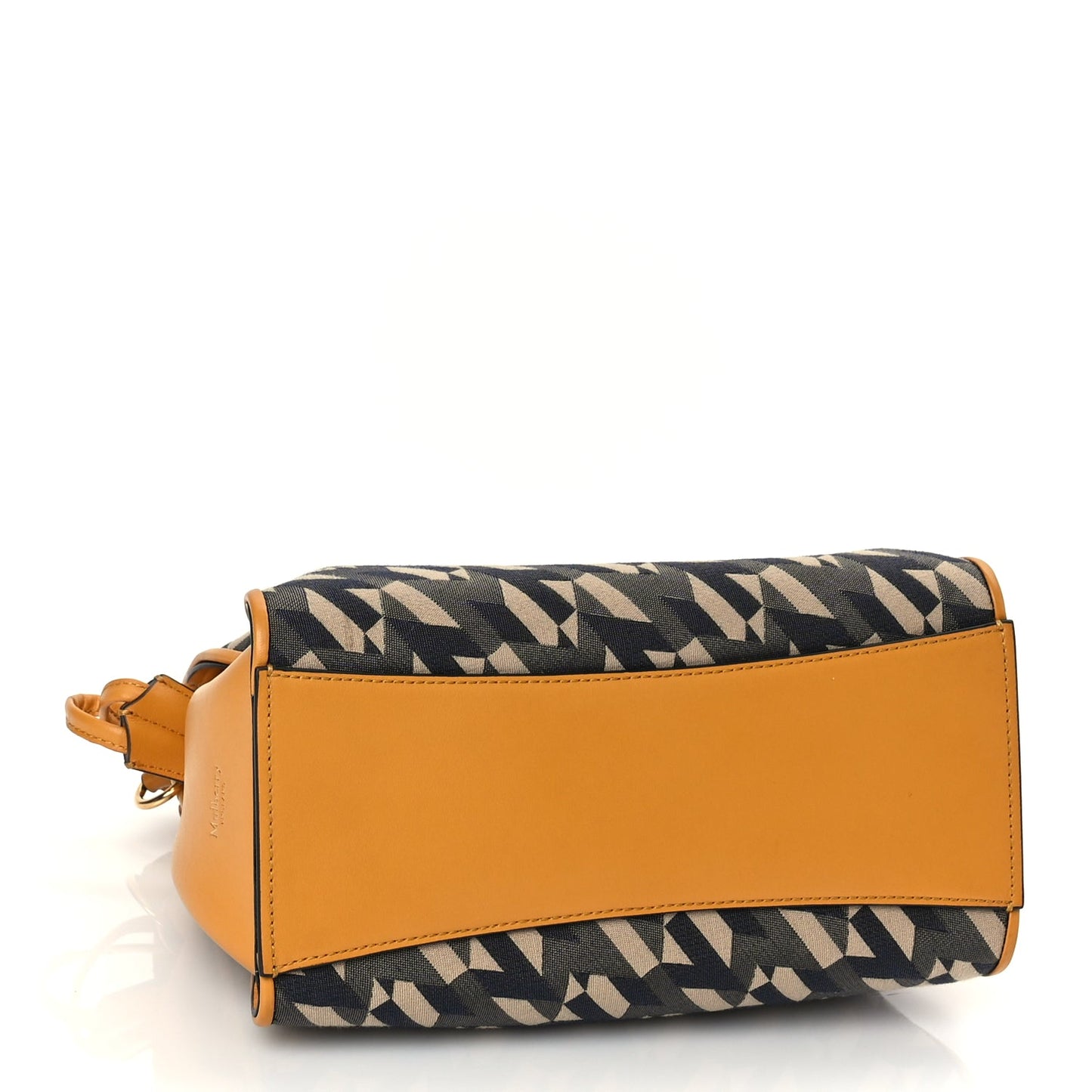 Mulberry Calfskin Canvas Print Small Iris Tote  Deep Amber