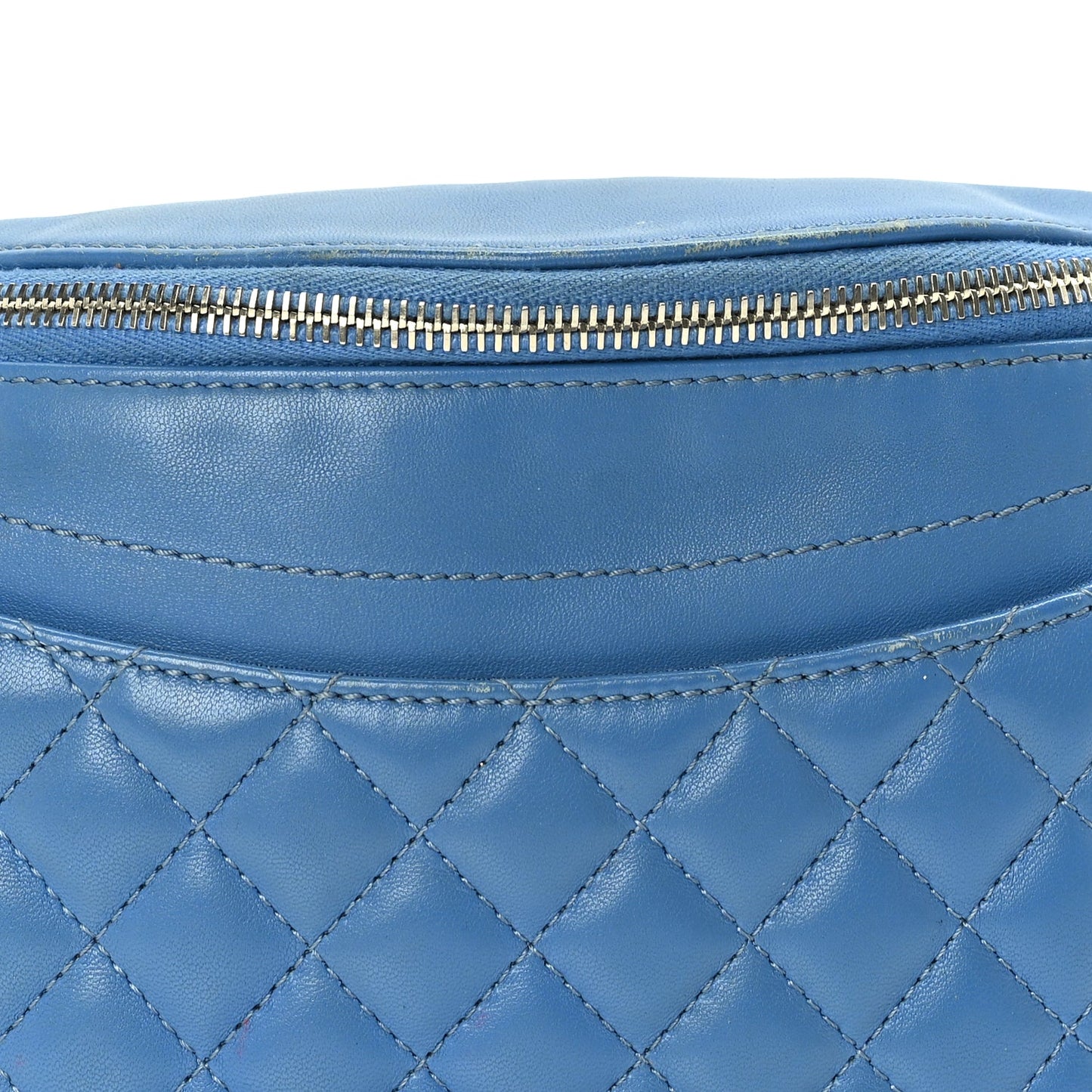 Chanel Lambskin Quilted Bi Waist Bag Pack  Blue