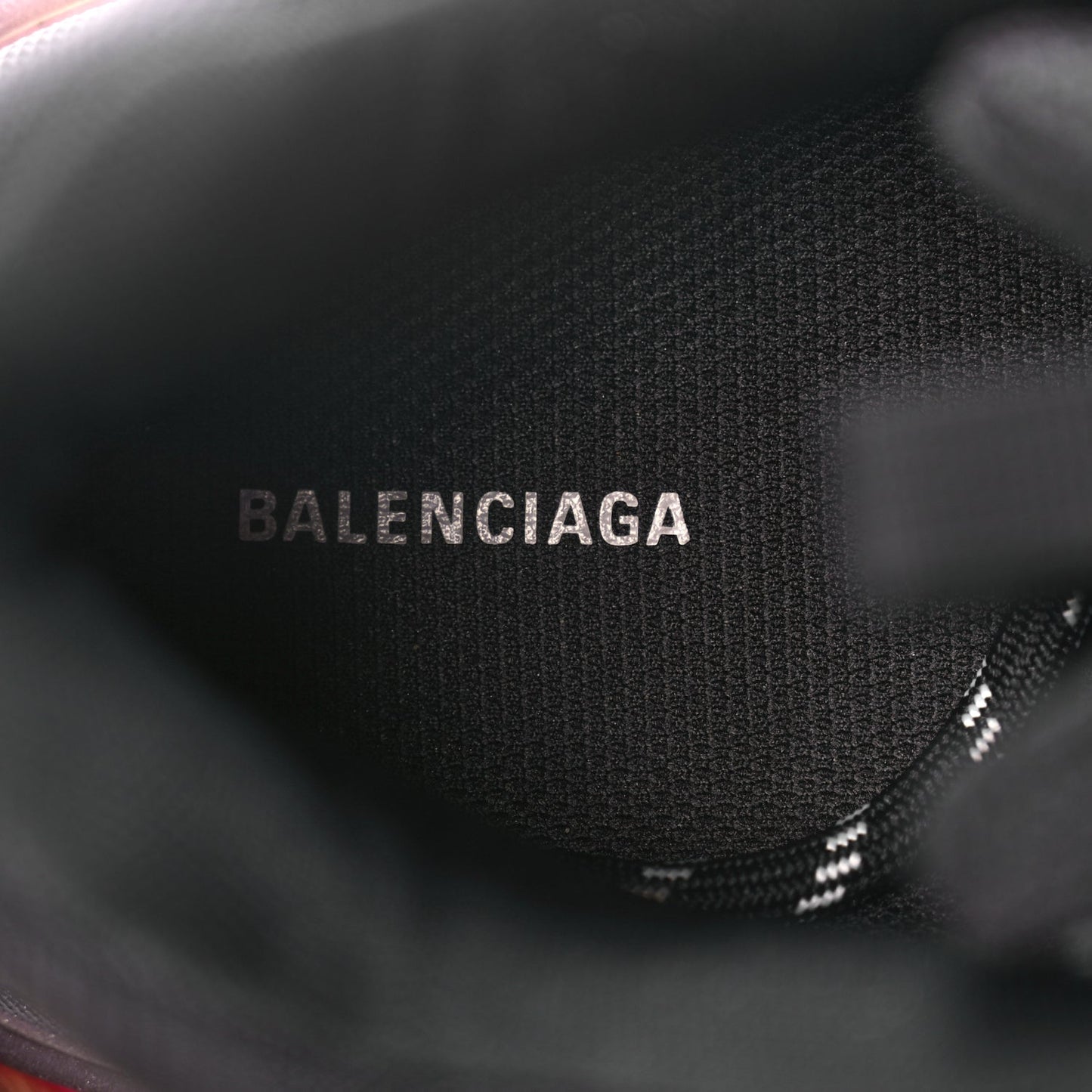 Balenciaga Fabric Mesh Clear Sole Mens Triple S Sneakers  Black Pink Neon