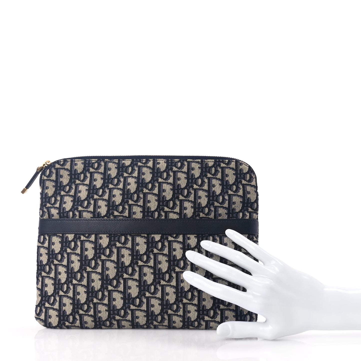 Christian Dior Oblique Travel Pouch Navy Blue