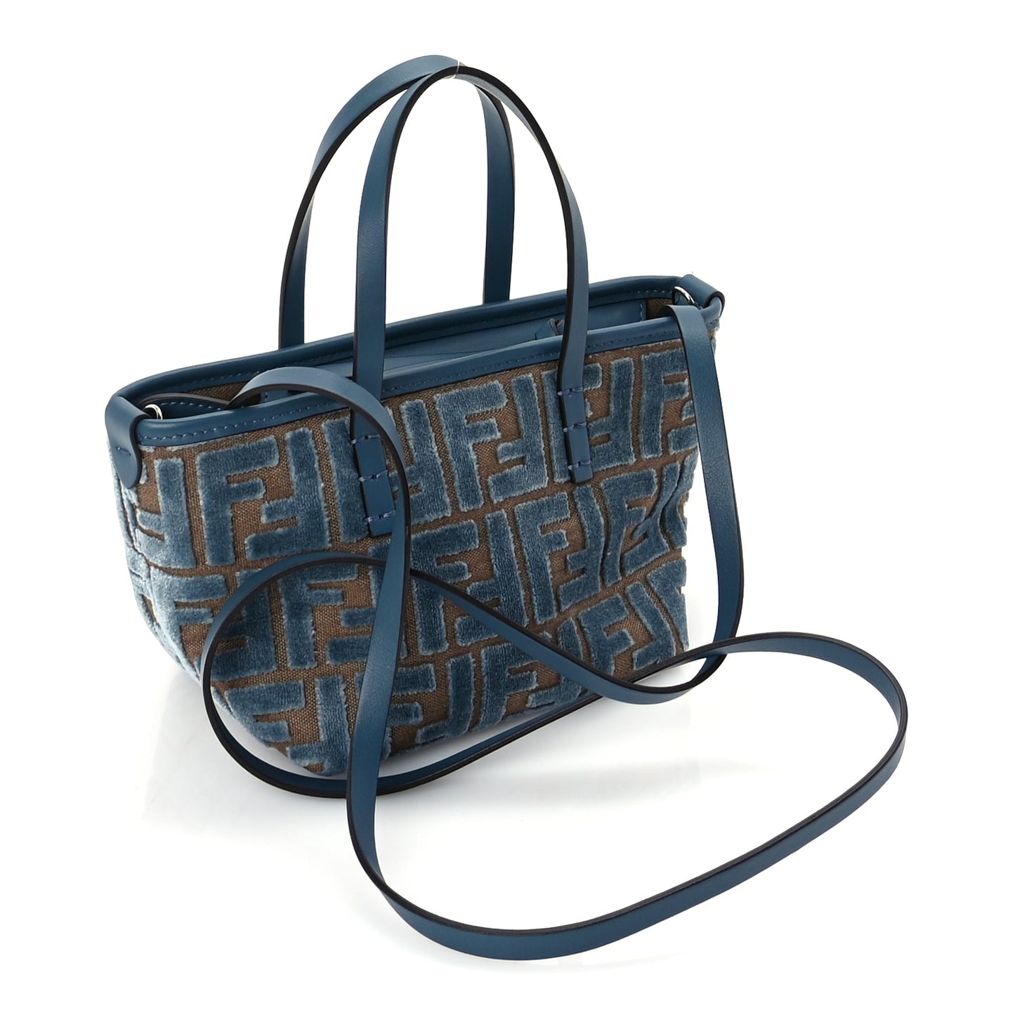 Fendi Velvet Jacquard FF Mini Roll Tote Anice